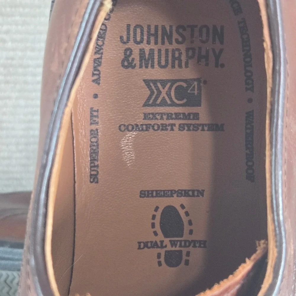 Johnston & Murphy Mens‎ 8.5M Brown XC4 Waterproof Leather Cap Toe Derby 20-7074